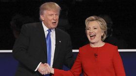 Donald Trump a Hillary Clintonová v prezidentské debatě