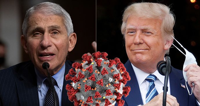 Anthony Fauci a Donald Trump slibují vakcínu k Mikuláši.