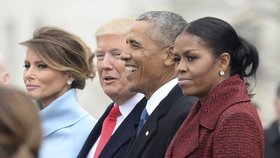 Michelle Obamová si inaugurační ceremoniál očividně neužívala.