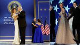 Polibky, tanec a vlastnoručně navržené šaty: Ivanka a Melania zářily po boku prezidenta Trumpa