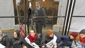 Protestující proti Trumpovi ve Washingtonu