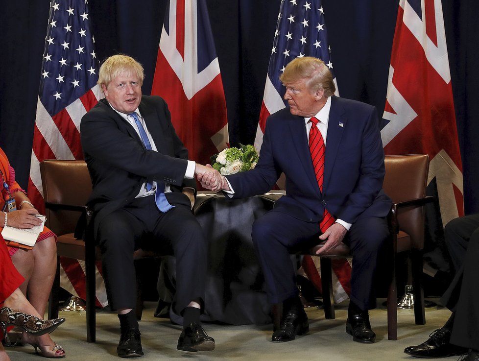Setkání Borise Johnsona a Donalda Trumpa (24. 9. 2019)