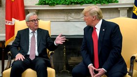 Předseda Evropské komise Jean-Claude Juncker a prezident USA Donald Trump jednali o stavu a budoucnosti obchodních vztahů USA a EU.