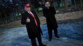 Dvojníci Donalda Trumpa a Kim Čong-una dorazili na ZOH v Pchjongčchangu.