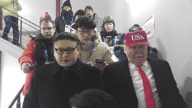 Na ZOH v Pchjongčchnagu se objevili dvojníci známých státníků Donalda Trumpa a Kim Čong-una.