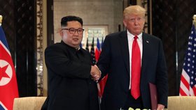 Závěrečné podání ruky: Denuklearizace Severní Koreje začne velmi, velmi brzy, řekl při podpisu Trump. (12.6.2018)