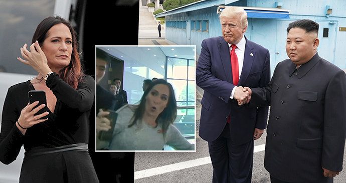 Kimova ochranka se s tím "nemazala". Trumpova nová mluvčí utrpěla při setkání v demilitarizovaném pásmu pohmožděniny