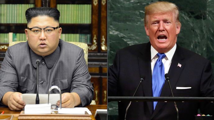 Severokorejský prezident Kim Čong-un a jeho americký protějšek Donald Trump
