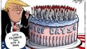 "Souboj" Trumpa a Kima se dostal do pozornosti karikaturistů.