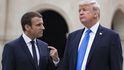 Donald Trump a francouzský prezident Emmanuel Macron při setkání v Paříži.