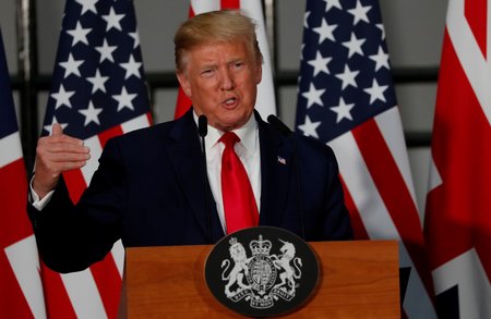 Donald Trump během návštěvy Velké Británie (4. 6. 2019)