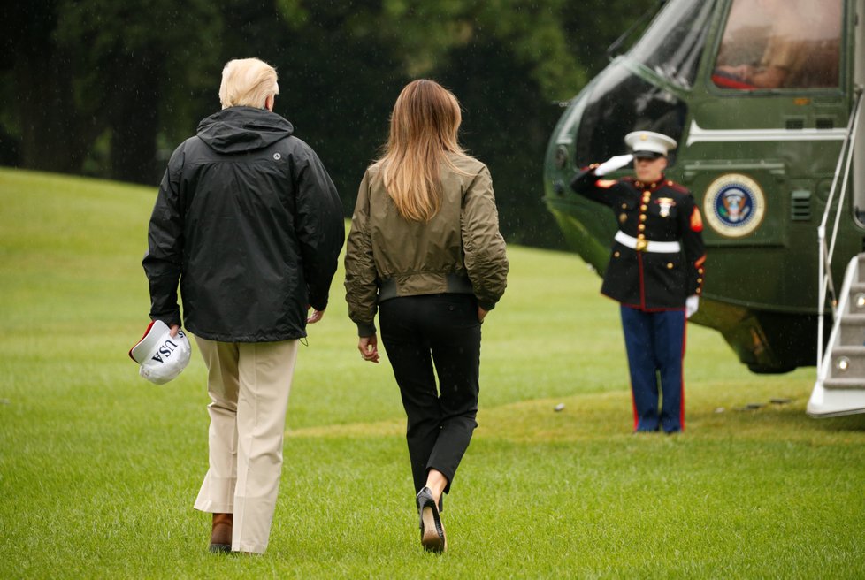 Donald Trump a Melania Trump na cestě do Texasu