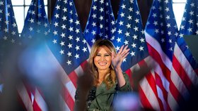 Melania Trumpová v kampani v Pensylvánii podpořila svého manžela Donalda Trumpa (27. 10. 2020).