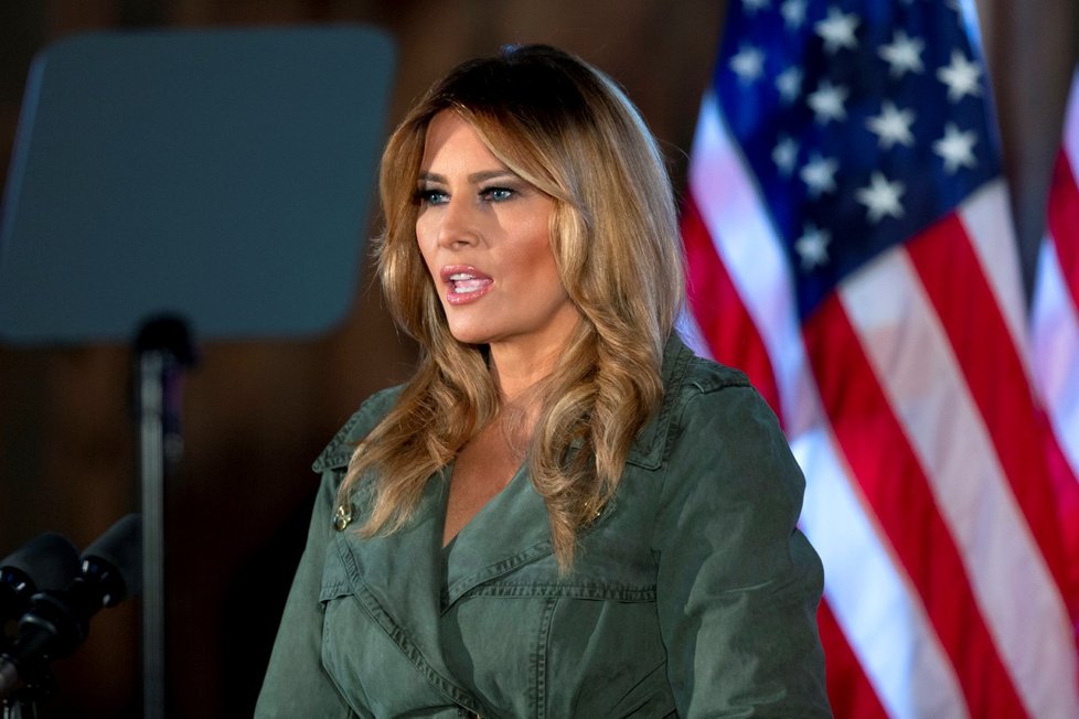 Melania Trumpová v kampani v Pensylvánii podpořila svého manžela Donalda Trumpa (27. 10. 2020).