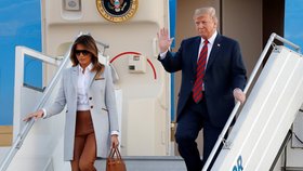 Americký prezident Donald Trump a jeho žena Melania dorazili do Helsinek (15. 7. 2018).