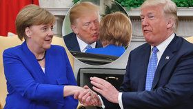 Americký prezident Donald Trump přijal v Bílém domě německou kancléřku Angelu Merkelovou. A políbil ji.