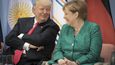 Donald Trump a Angela Merkelová na summitu G20 v Hamburku.