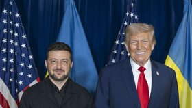 Donald Trump s Volodymyrem Zelenským v OSN (23. 9. 2025)