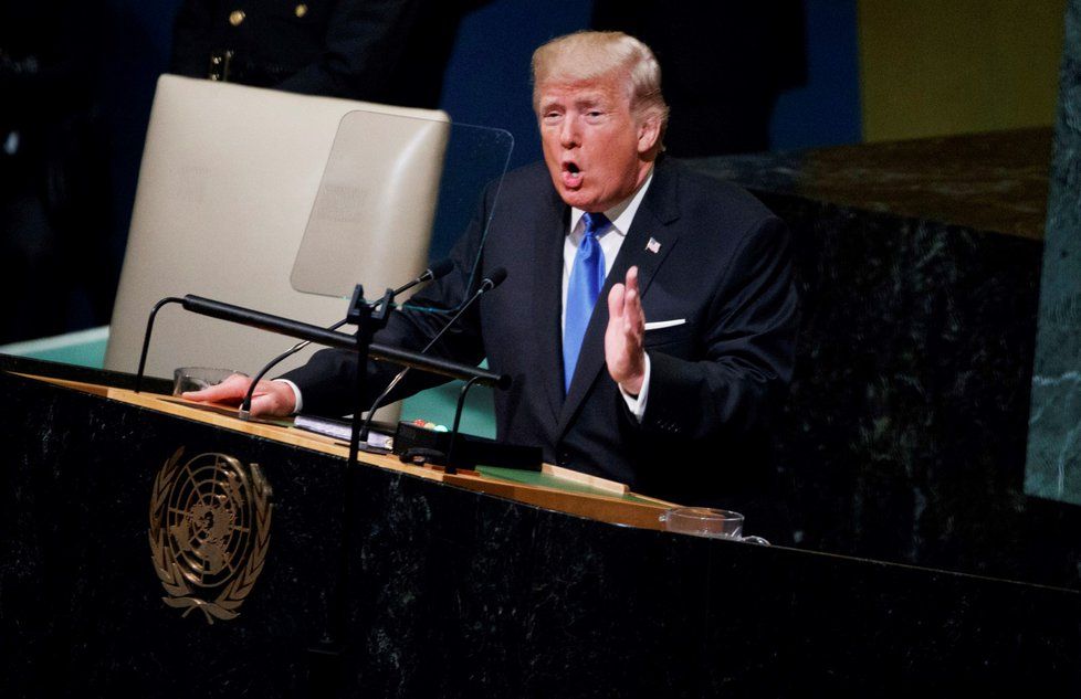 Trump na projevu OSN