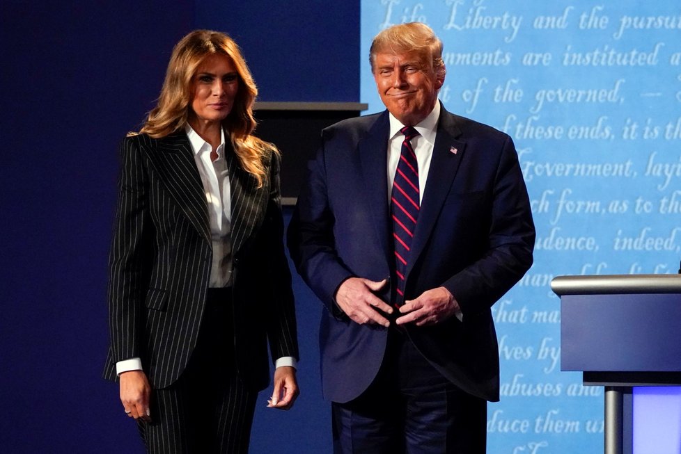 Předvolební debata v USA: Americký prezident Donald Trump a jeho žena Melania (29. 9. 2020)