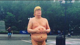 Sochy nahého Trumpa se objevily po celé Americe.