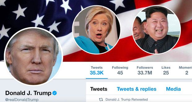 „Rakeťák“ Kim a „sestřelená“ Clintonová: Trump perlí na Twitteru, sklízí i kritiku 