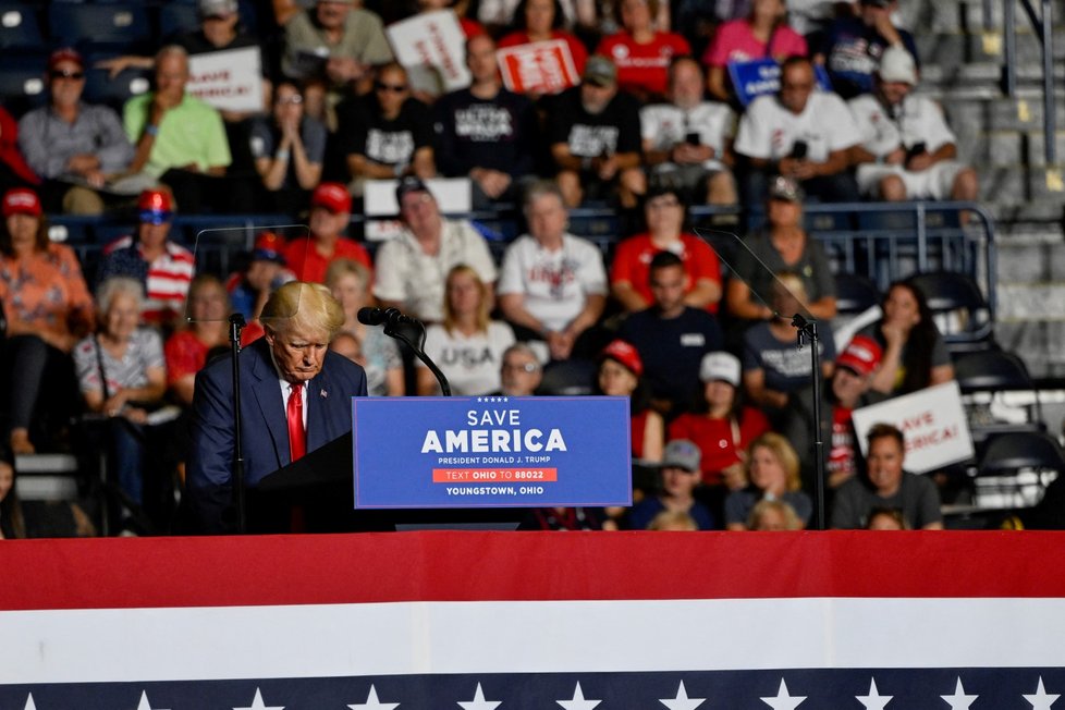 Donald Trump na mítinku v Ohiu (17. 9. 2022).