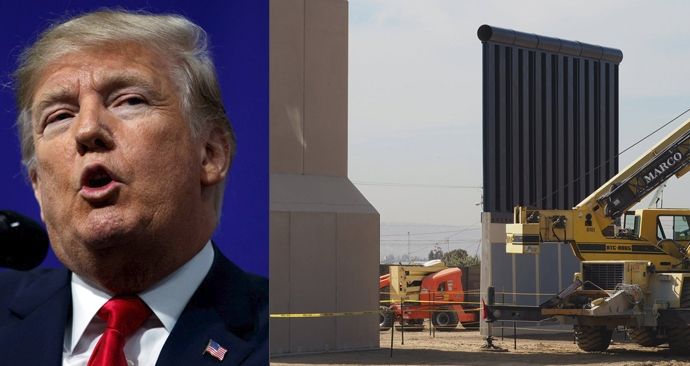 Trump si v Kalifornii prohlédl prototypy hraniční zdi