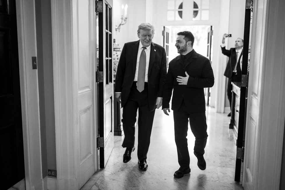 Donald Trump a Volodymyr Zelenskyj. Donald Trump a Volodymyr Zelenskyj.