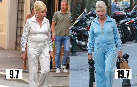 Ivana Trump bez make-upu v St. Tropez: Jiná teplákovka, ale lodičky, rolexky a kabelka od Diora zůstávají!  