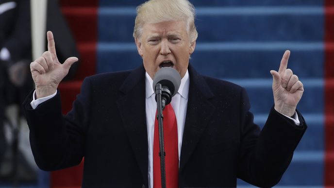 Donald Trump pronáší inaugurační řeč. Donald Trump pronáší inaugurační řeč.