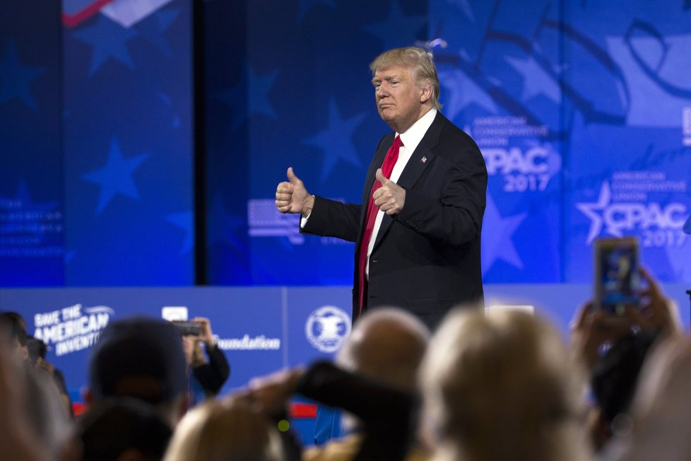 Americký prezident Donald Trump během konference v americkém Marylandu