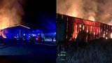 Na Trutnovsku hořela hala se senem: Na místě zasahovalo až osm jednotek hasičů