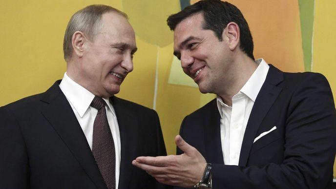 Vladimír Putin a Alexis Tsipras