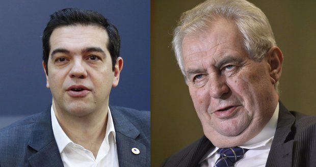 Prezident Miloš Zeman (vpravo) může prý za to, že Řekové vedení Alexisem Tsiprasem stáhli svého velvyslance z Prahy.