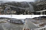 Rozdílové snímky, které ukazují obnovu Japonska rok po ničivém zemětřesení a tsunami.