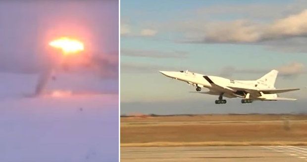 Muž natáčel přistání ruského bombardéru: Letoun se rozlomil a explodoval