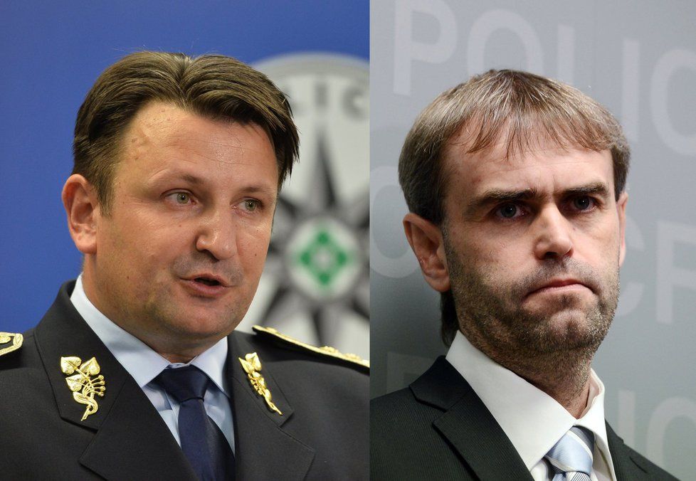Policejní prezident Tomáš Tuhý a bývalý šéf protimafiánského útvaru Robert Šlachta.