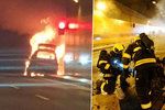 V Dejvickém tunelu hořelo 14. listopadu 2019 auto.