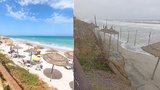 Zděšení v dovolenkovém ráji Čechů: Místo »Karibiku« liják, zima a zničená pláž