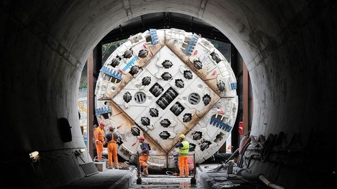 Stavba tunelu pro rychlodráhu mezi Francií a Itálií