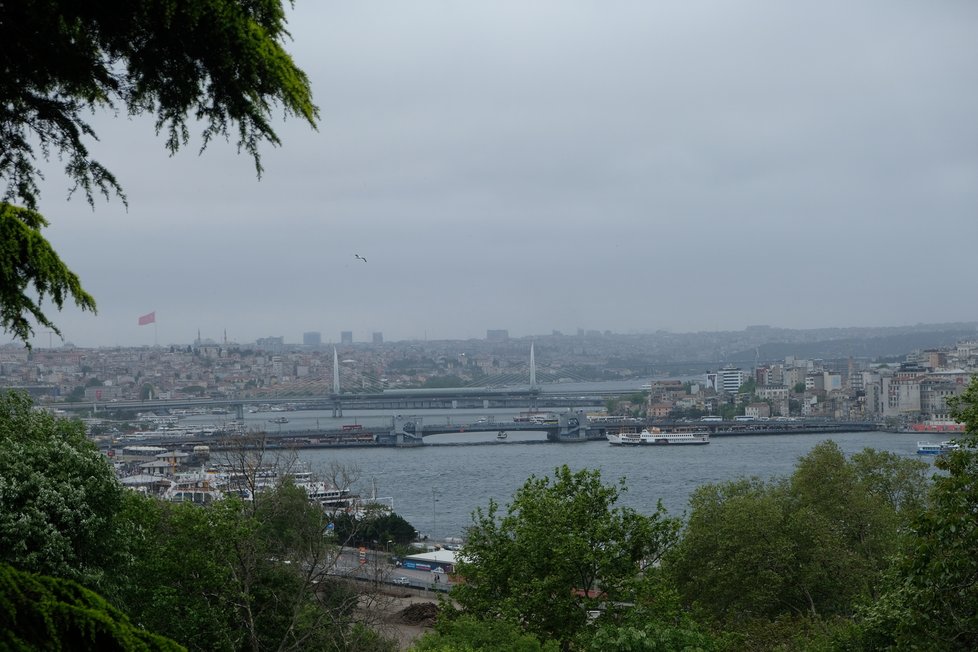Výhled z Topkapi na Istanbul.