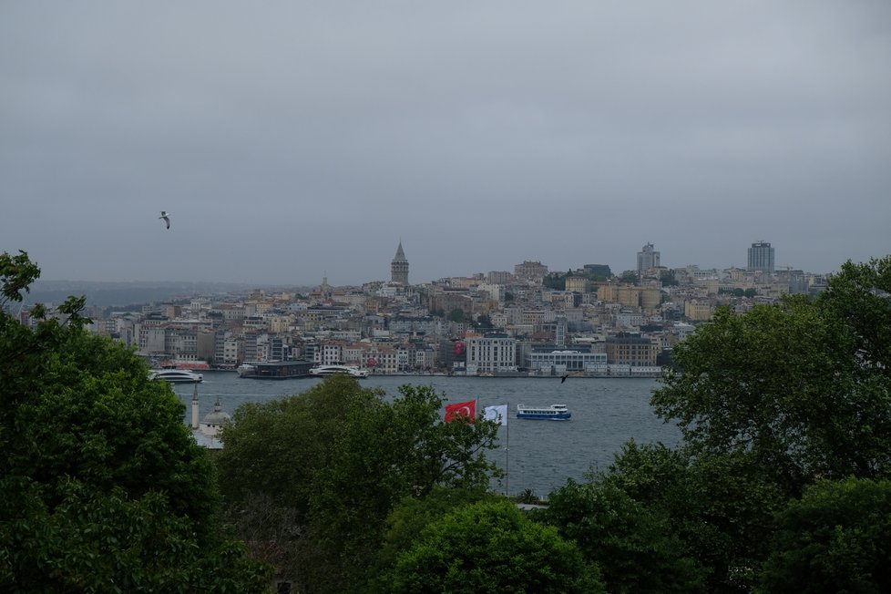 Výhled z Topkapi na Istanbul.