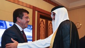 Mevlut Cavusoglu a Nihat Zeybekci v Qataru