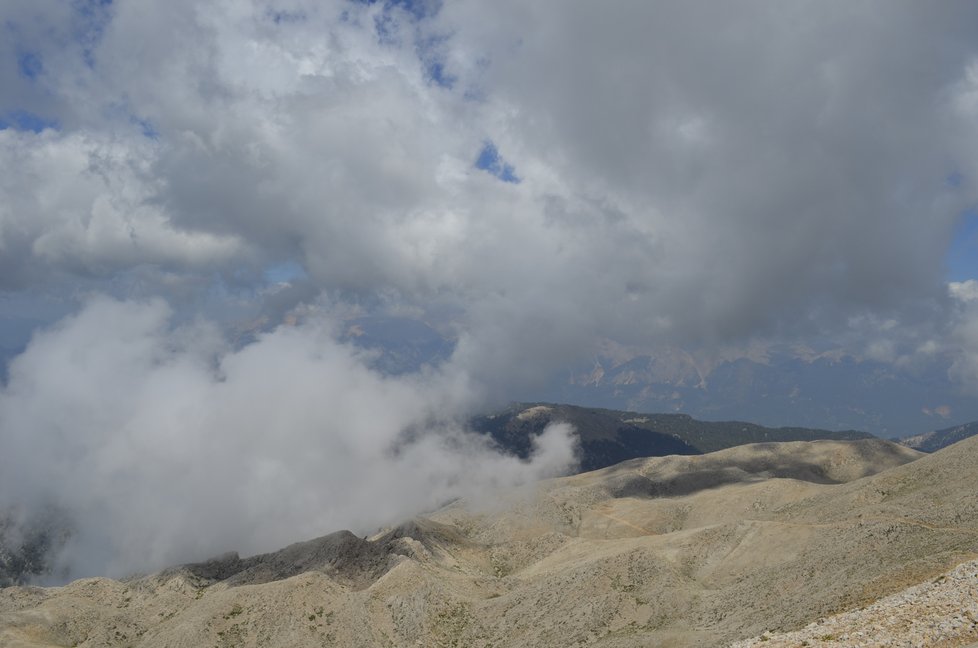 Pohled z hory Olympos
