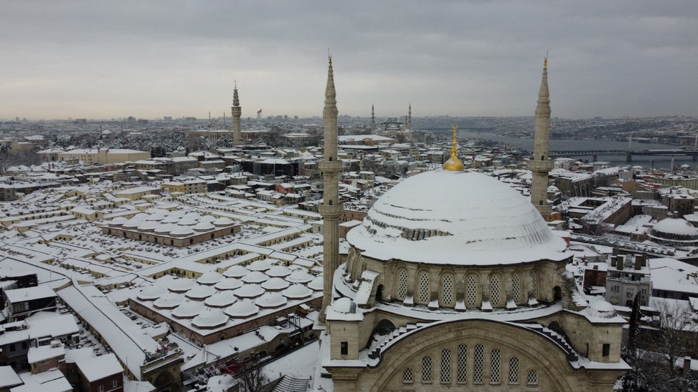Istanbul pod sněhem.