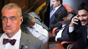 Turecký politik se učí umění spánku u Schwarzenberga.