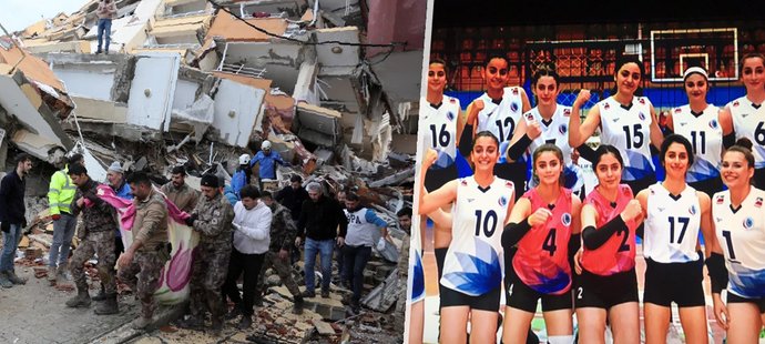 Po zemětřesenív Turecku se pátrá mimo jiné také po 14 členkách volejbalového týmu