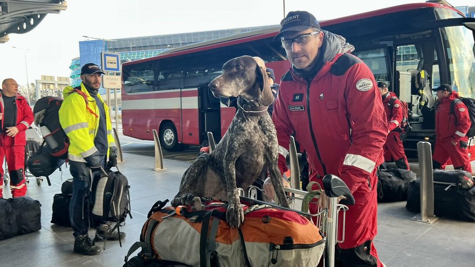 S českými záchranáři vyrazilo do Turecka 8 psů.