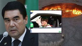 Turkmenský prezident Gurbanguli Berdymuhamedov se projel kolem Brány do pekla.